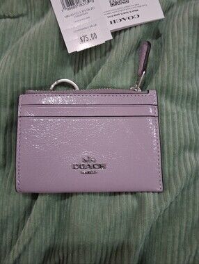 Coach Lilac Gloss Patent Card & Key Holder